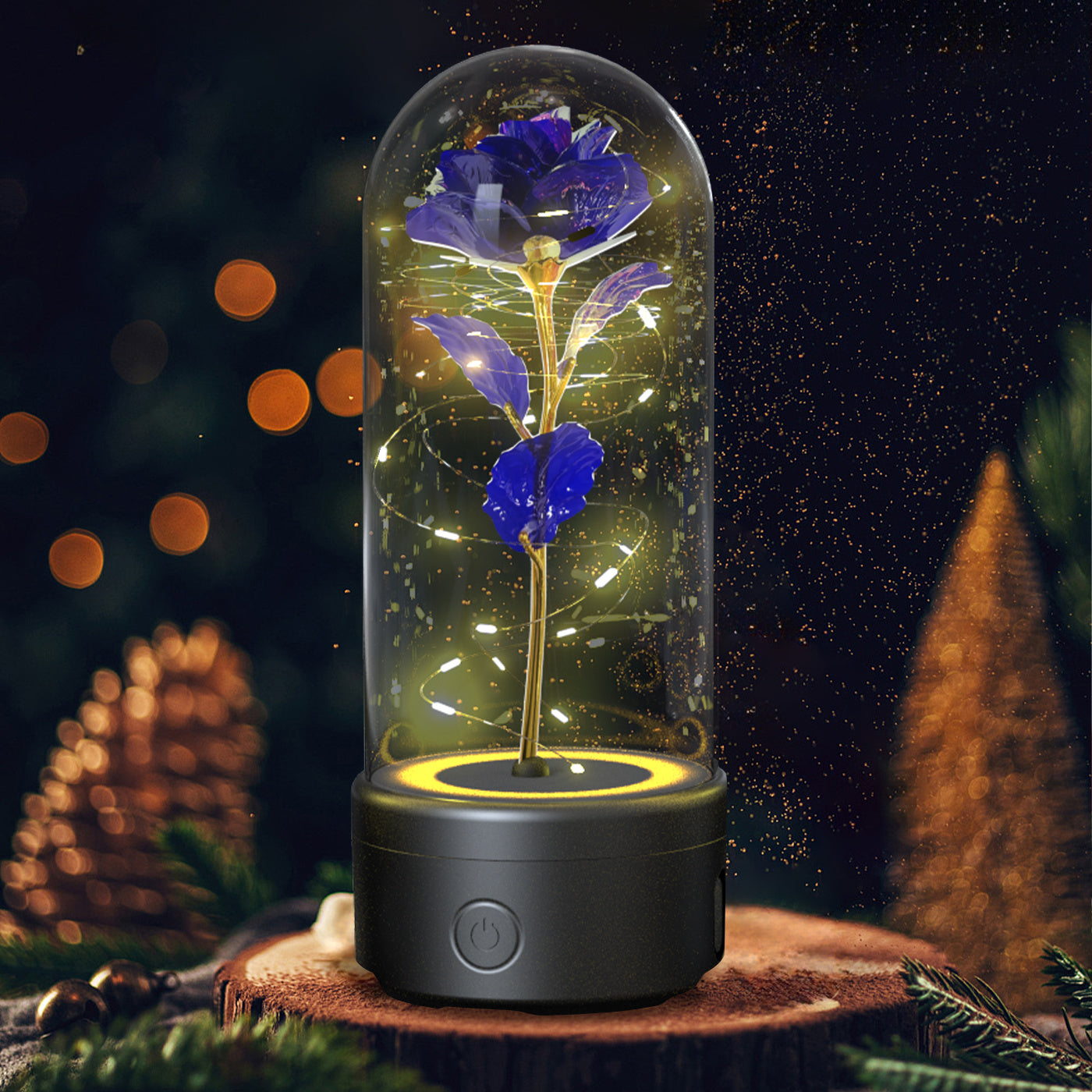 Creative 2 In 1 Rose Flowers LED Light And Bluetooth-compatible Speaker Christmas Gift