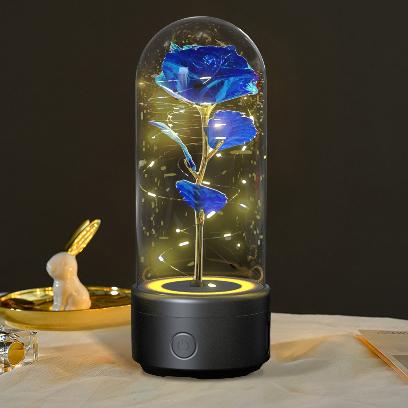 Creative 2 In 1 Rose Flowers LED Light And Bluetooth-compatible Speaker Christmas Gift